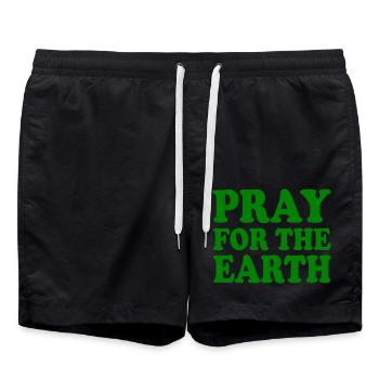 Pray for the earth - Swim Trunks - black - Front - AI Model Male 185 light (185cm)