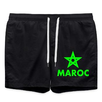 Maroc - Short de bain - noir - Devant - AI Model Male 185 light (185cm)