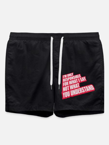 what I say Zitat - Badeshorts - Schwarz