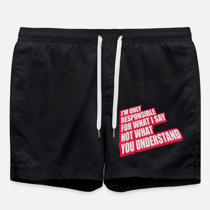 what I say quote - Swim Trunks - black