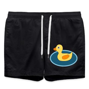 Kawaii Chibi Kawaii Duck Kawaii Caneton - Short de bain - noir - Devant - AI Model Male 185 light (185cm)