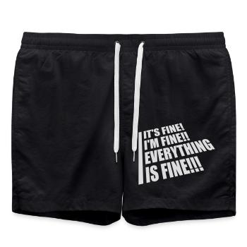 Tout va bien devis - Short de bain - noir - Devant - AI Model Male 185 light (185cm)