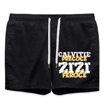 Chauve Qui Peut Humour Calvitie Homme Humour Beauf - Short de bain - noir - Devant - AI Model Male 185 light (185cm)