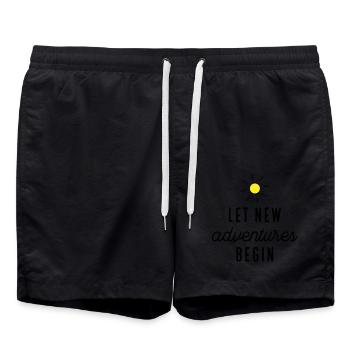 Adventure or new beginning - Swim Trunks - black - Front - AI Model Male 185 light (185cm)