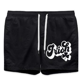 St. Patrick's Day Geschenk Kleeblatt Männer, Frauen, Kinder - Badeshorts - Schwarz - Vorne - AI Model Male 185 light (185cm)