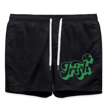 St. Patrick’s Day Gift Shamrock Men, Women, Kids - Swim Trunks - black - Front - AI Model Male 185 light (185cm)
