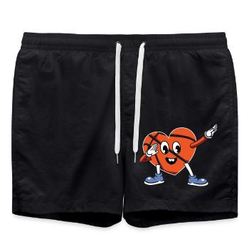 Basketball Basketballer - Badeshorts - Schwarz - Vorne - AI Model Male 185 light (185cm)