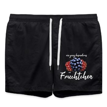 Früchtchen frech - Badeshorts - Schwarz - Vorne - AI Model Male 185 light (185cm)