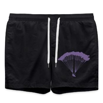 Parachutiste en silhouette nuageuse - Short de bain - noir - Devant - AI Model Male 185 light (185cm)