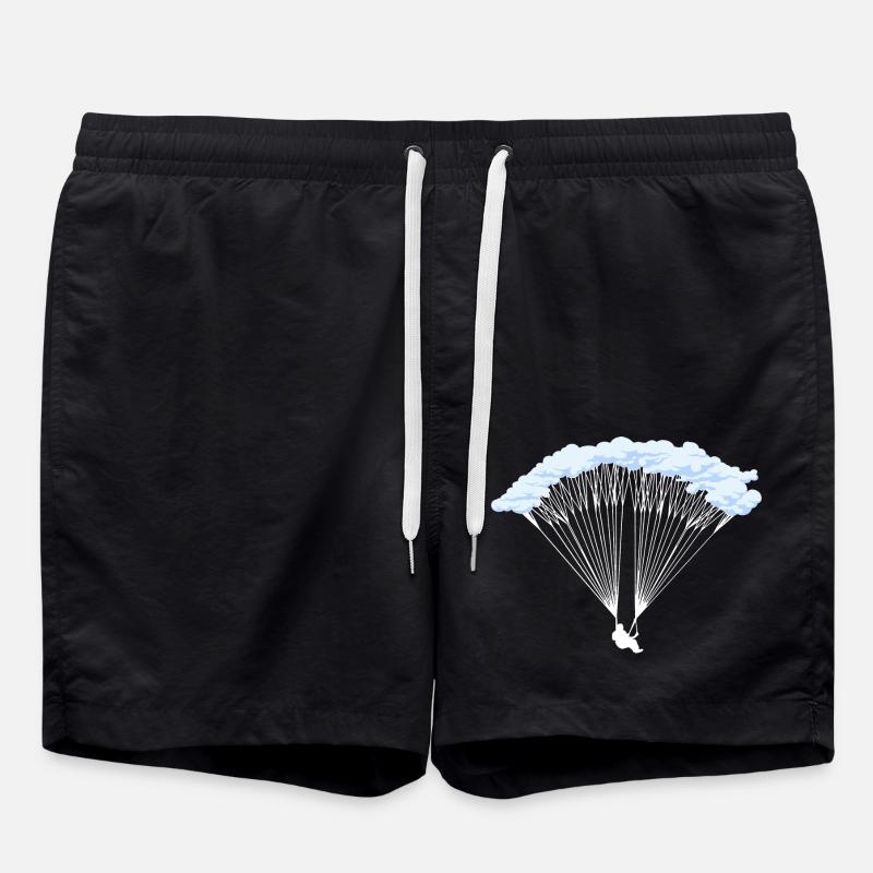 Parachutiste en silhouette nuageuse - Short de bain - noir