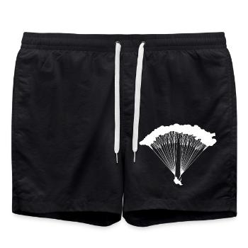 Parachutiste en silhouette nuageuse - Short de bain - noir - Devant - AI Model Male 185 light (185cm)