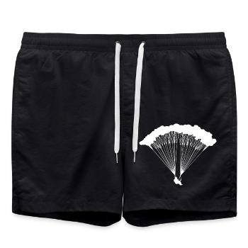 Fallschirmspringer Silhouette - Für Abenteuerliebh - Badeshorts - Schwarz - Vorne - AI Model Male 185 light (185cm)