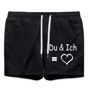 Ich liebe Dich Herz - Badeshorts - Schwarz - Vorne - AI Model Male 185 light (185cm)
