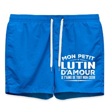 Gift elf of love I love you with all my heart - Swim Trunks - cobalt blue - Front