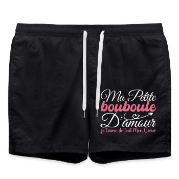 Bouboule, Geschenk der Liebe, meine Bouboule, ich liebe dich - Badeshorts - Schwarz - Vorne - AI Model Male 185 light (185cm)