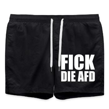 Fick die afd - Badeshorts - Schwarz - Vorne - AI Model Male 185 light (185cm)