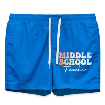Middle School Teacher Groovy Back to School - Short de bain - cobalt blue - Devant