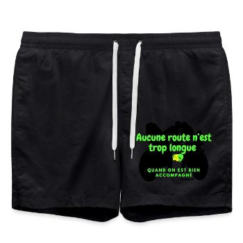 FR49- Aucune route n’est trop longue version Green - Short de bain - noir - Devant - AI Model Male 185 light (185cm)