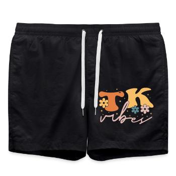 TK Vibes Wildflower Retro Teacher Daisy Kid - Short de bain - noir - Devant - AI Model Male 185 light (185cm)