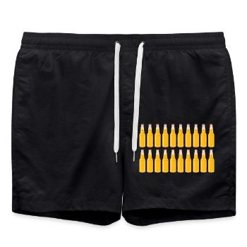 20 Bierflaschen - Bier - 20 Jahre - 20. Geburtstag - Badeshorts - Schwarz - Vorne - AI Model Male 185 light (185cm)