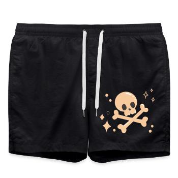 Mignon Crâne Rose Halloween Pinkoween - Short de bain - noir - Devant - AI Model Male 185 light (185cm)