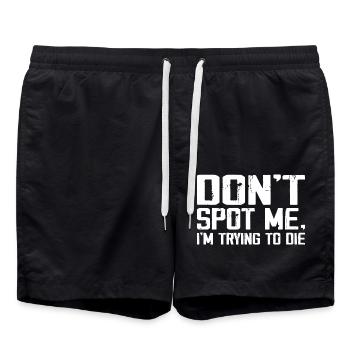 Dont Spot Me Im Trying to Die Gym Skull Pump Cover - Swim Trunks - black - Front - AI Model Male 185 light (185cm)