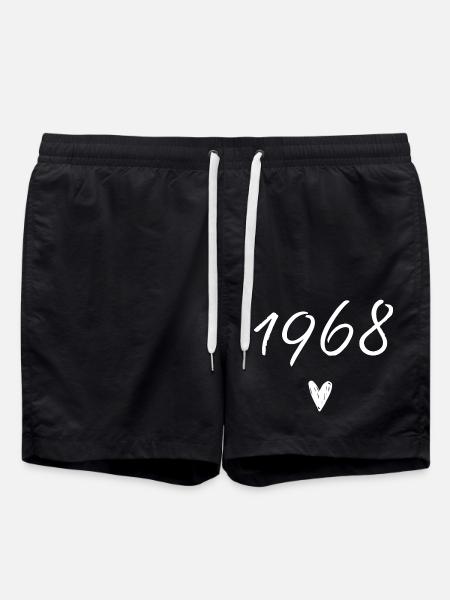 1968 Heart Birthday - Swim Trunks - black