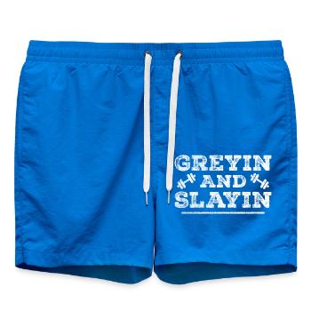 Greyin And Slayin - Funny Workout Gym - Short de bain - cobalt blue - Devant
