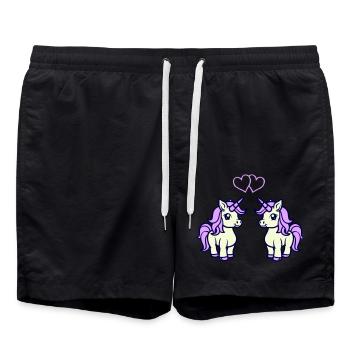 Licorne Licorne Amour - Short de bain - noir - Devant - AI Model Male 185 light (185cm)