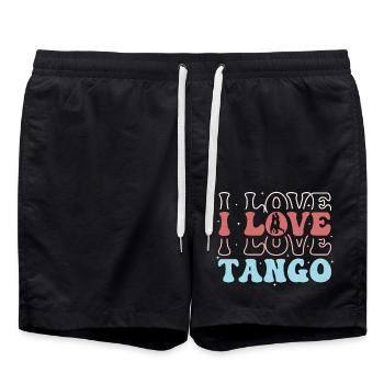 J’aime le tango tango danse musique latine - Short de bain - noir - Devant - AI Model Male 185 light (185cm)