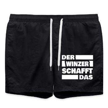 Le vigneron comme un travail - Short de bain - noir - Devant - AI Model Male 185 light (185cm)