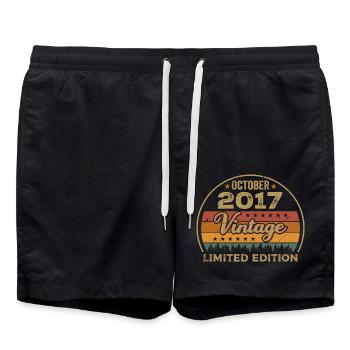 Millésime Octobre 2017 Cadeau d’anniversaire - 2017 - Short de bain - noir - Devant - AI Model Male 185 light (185cm)