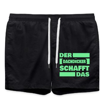Arbeit Dachdecker - Badeshorts - Schwarz - Vorne - AI Model Male 185 light (185cm)