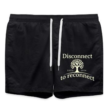 Plus de liberté, plus de joie, plus de nature - Short de bain - noir - Devant - AI Model Male 185 light (185cm)