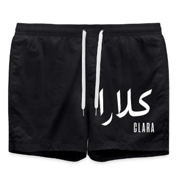 Name Clara auf Arabisch - Badeshorts - Schwarz - Vorne - AI Model Male 185 light (185cm)