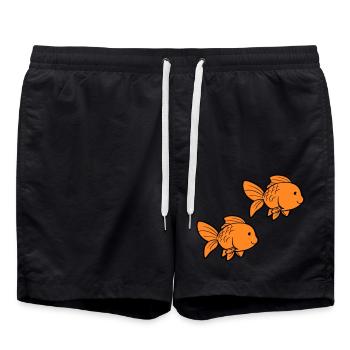 Poisson Poisson Rouge - Short de bain - noir - Devant - AI Model Male 185 light (185cm)