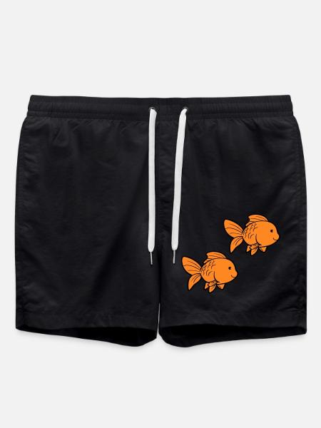 Fish Goldfish - Swim Trunks - black