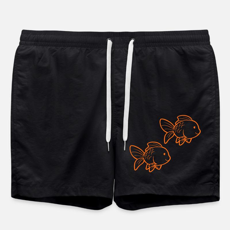 Poisson rouge - Short de bain - noir