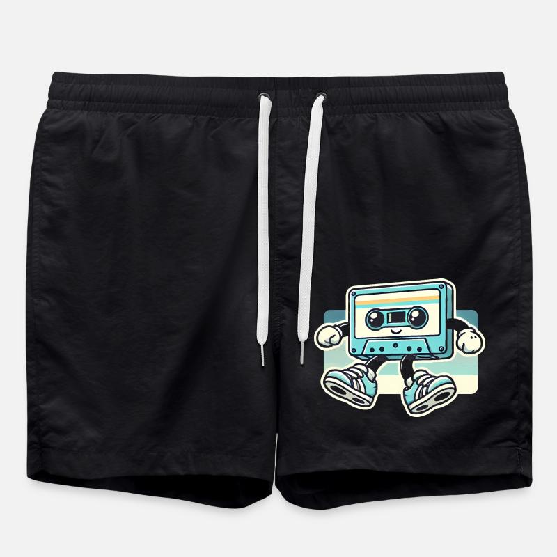 Cassette rétro bande dessinée Design - Short de bain - noir