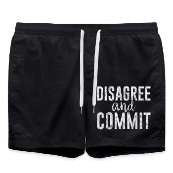 Disagree And Commit 3 - Badeshorts - Schwarz - Vorne - AI Model Male 185 light (185cm)