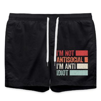 Sarkastisch introvertiert - Badeshorts - Schwarz - Vorne - AI Model Male 185 light (185cm)