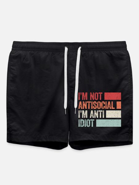Sarcastic introvert - Swim Trunks - black