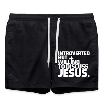Christlicher Humor für Gläubige - Badeshorts - Schwarz - Vorne - AI Model Male 185 light (185cm)