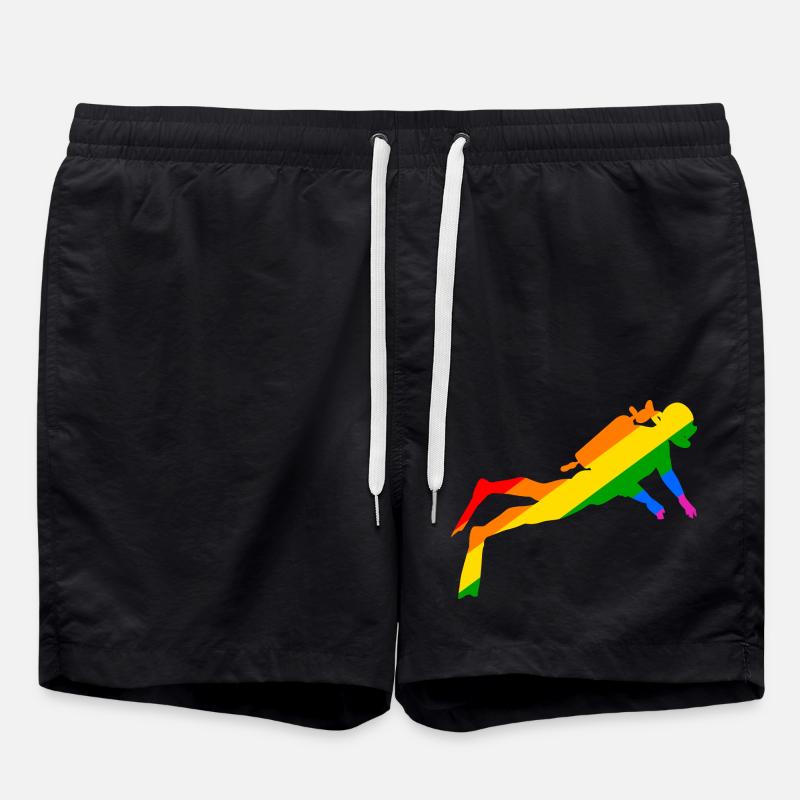 Plongeur arc-en-ciel - Short de bain - noir