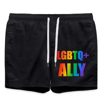 Allié LGBTQ - Short de bain - noir - Devant - AI Model Male 185 light (185cm)