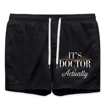 It's Doctor Actually 4 - Badeshorts - Schwarz - Vorne - AI Model Male 185 light (185cm)