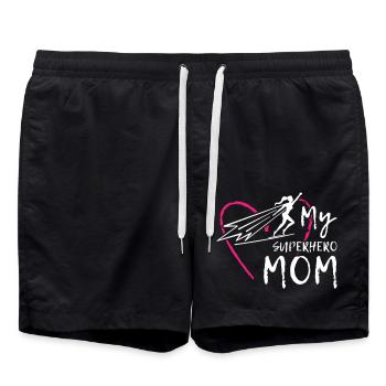 Ma maman super-héroïne - Short de bain - noir - Devant - AI Model Male 185 light (185cm)