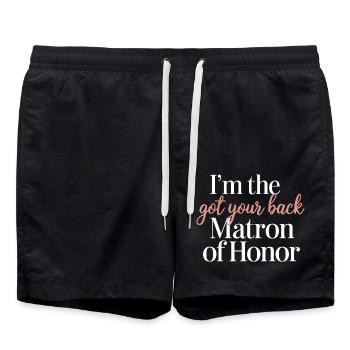 Humour pour les demoiselles d’honneur - Short de bain - noir - Devant - AI Model Male 185 light (185cm)