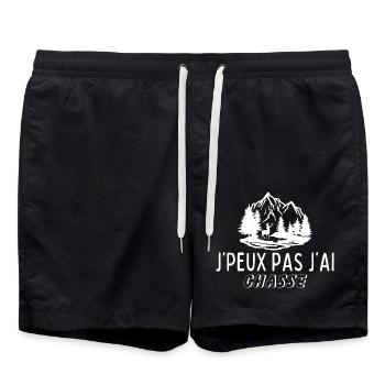 J'peux pas, j'ai chasse, passion nature - Short de bain - noir - Devant - AI Model Male 185 light (185cm)