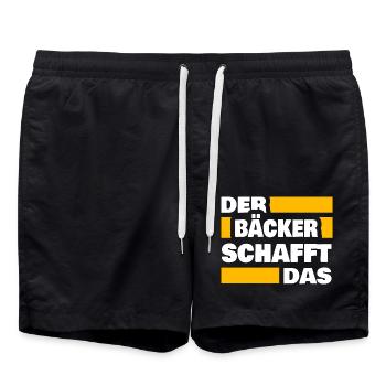 Baker as work - Swim Trunks - black - Front - AI Model Male 185 light (185cm)
